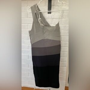Bodycon Gray and Black Women's Dress